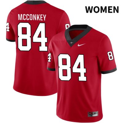 Women's Georgia Bulldogs NCAA #84 Ladd McConkey Nike Stitched Red NIL 2022 Authentic College Football Jersey RAV0354GH